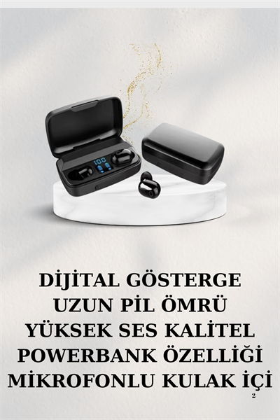 Dijital Göstergeli Bluetooth Kulaklık Kablosuz TWS Stereo Bluetooth 5.0