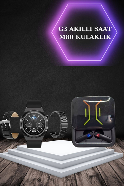 Dijital Göstergeli Bluetooth Kulaklık ve Bildirim Görebilen Akıllı Saat Alarm ve Titreşim