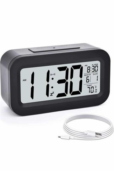 Dijital Masa Saati Takvim Çalar Saat Alarmlı Işıklı Led Ekran Pilli
