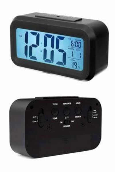 Dijital Masa Saati Takvim Çalar Saat Alarmlı Işıklı Led Ekran Pilli