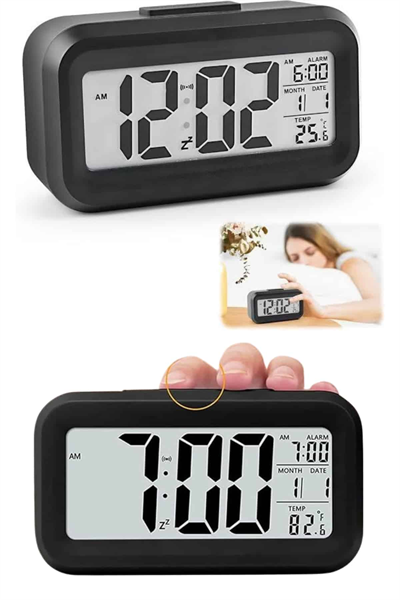 Dijital Masa Saati Termometre Takvim Led Ekran Pilli Ev Ofis Masası