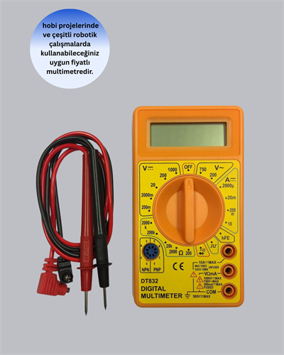 Dijital Multimetre Ölçü Aleti AC DC Ölçüm ve LCD Ekranlı