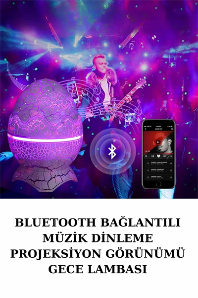 Dinozor Speaker Renk Değiştirme Projeksiyon Modu Bluetooth Hoparlör Gece Lambası