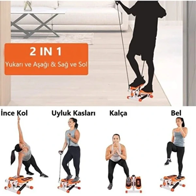 Direnç Lastikli Mini Stepper Egzersiz Aleti
