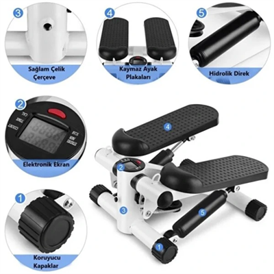 Direnç Lastikli Mini Stepper Egzersiz Aleti