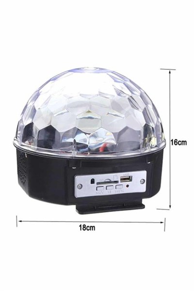 Disko Topu Renkli Işıklı Lazer Parti Bluetooth Bağlantılı Led Küre