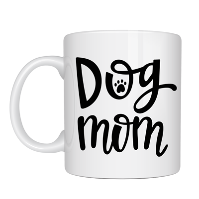 Dog Mom Yazılı Porselen Kupa MODEL 180 – Köpek Severlere Özel Tasarım Kahve Kupası – Sevimli Pati Desenli Hediye Kupa