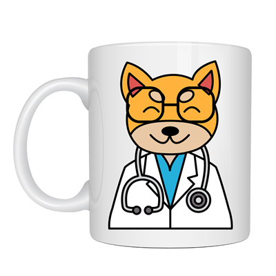 Doktor Kedi Tasarımlı Porselen Kupa MODEL 174 – Sevimli Veteriner / Doktor Kedi Kahve Kupası – Kedi Severlere ve Sağlık Çalışanlarına Hediye