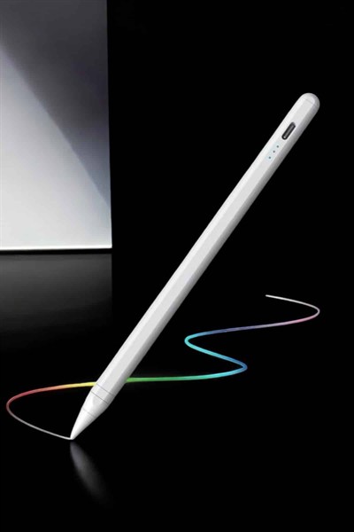 Dokunmatik Kalem Beyaz Şarjlı Yedek Uçlu Android ve İOS Uyumlu