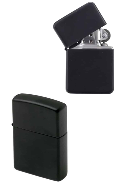 Doldurulabilir Siyah Benzinli Çakmak Metalik