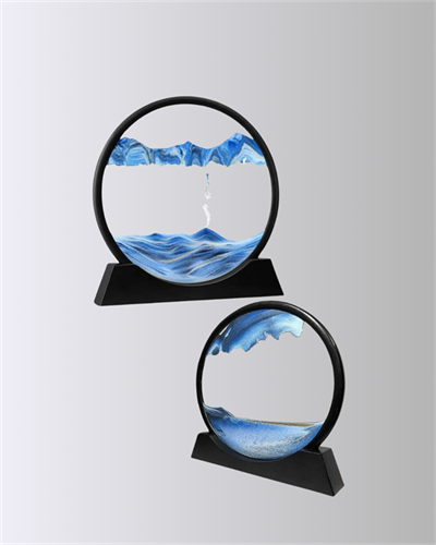 Döndürülebilir Dinamik Kum Tablosu – Stres Giderici, Yüksek Kaliteli Cam ve Doğal Kum ile Sanatsal Masa Dekoru