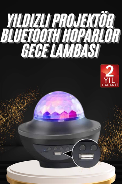 Dönen Işıklı Disko Topu Projektör Müzik Çalarlı Disco Speaker