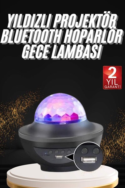 Dönen Işıklı Disko Topu Projektör Müzik Çalarlı Disco Speaker