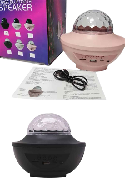 Dönen Işıklı Disko Topu Projektör Müzik Çalarlı Disco Speaker