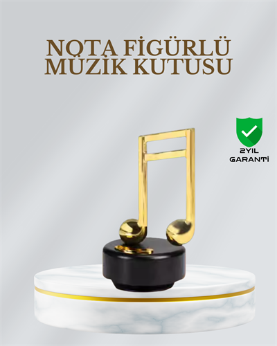 Dönen Nota Figürlü Müzik Box Işıltılı Dekoratif Tasarım