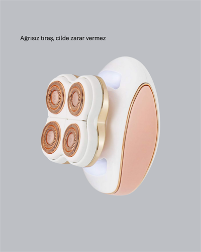 Dört Kesici Başlıklı Vücut Tıraş Cihazı Ağrısız Kullanım