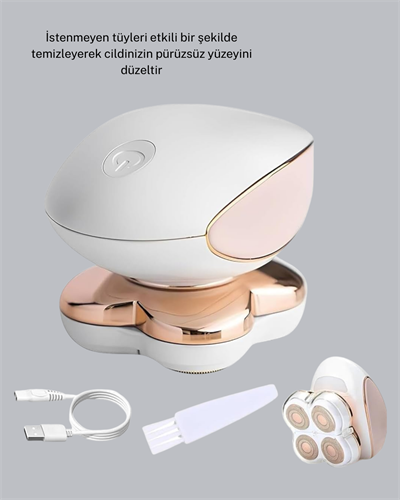 Dört Kesici Başlıklı Vücut Tıraş Cihazı Ağrısız Kullanım