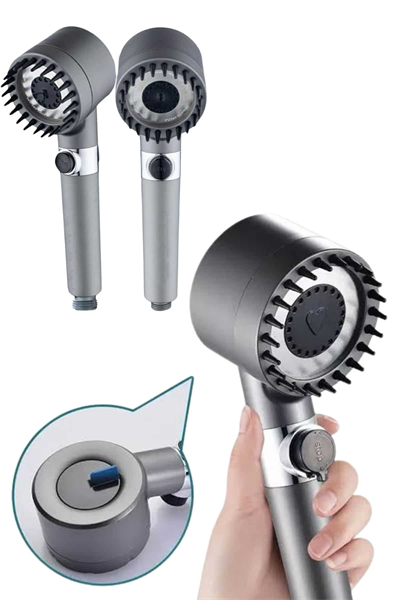 Duş Başlığı Profesyonel Masaj Başlıklı 3 Modlu Yeni Nesil Masaj Uçlu Su Tasarruflu