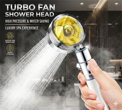Duş Başlığı Turbo Pervaneli Serinletici Tasarım
