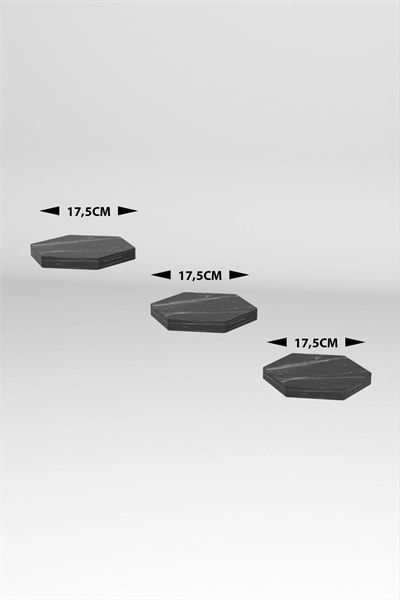 Duvar Rafı Dekoratif 3 Adet Çiçeklik Altıgen Beyaz