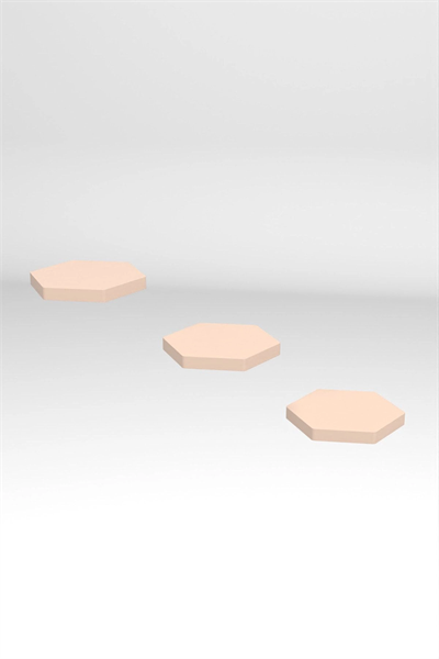 Duvar Rafı Dekoratif 3 Adet Çiçeklik Altıgen Krem