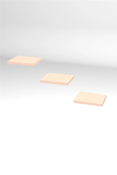 Duvar Rafı Dekoratif 3 Adet Çiçeklik Kare Krem