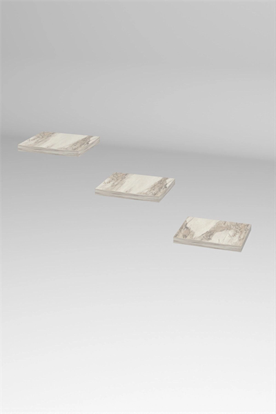 Duvar Rafı Dekoratif 3 Adet Çiçeklik Kare Efes