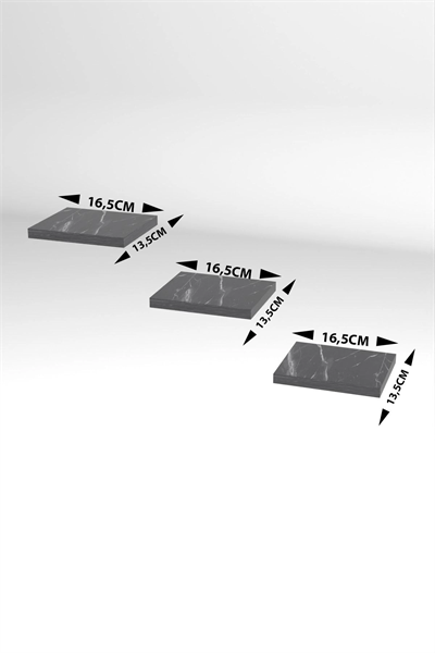 Duvar Rafı Dekoratif 3 Adet Çiçeklik Kare Krem