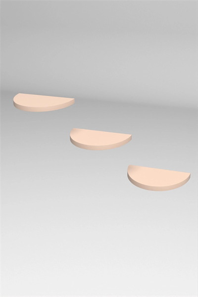 Duvar Rafı Dekoratif 3 Adet Çiçeklik Oval Krem