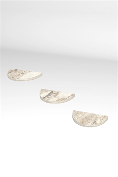 Duvar Rafı Dekoratif 3 Adet Çiçeklik Oval Efes