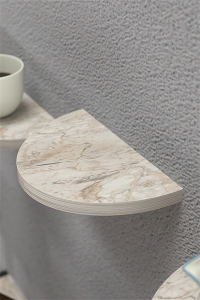 Duvar Rafı Dekoratif 3 Adet Çiçeklik Oval Efes