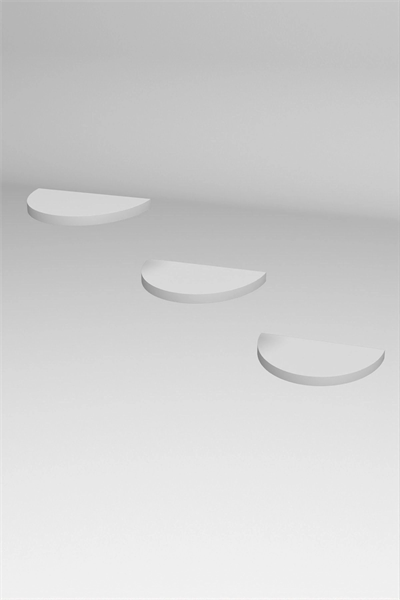 Duvar Rafı Dekoratif 3 Adet Çiçeklik Oval Beyaz