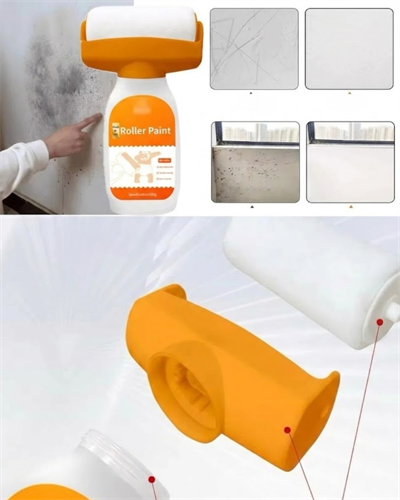 Duvar Rötuş Boya Rulosu 2si 1 Arada Hazneli Hızlı Kuruyan Yama Fırçası