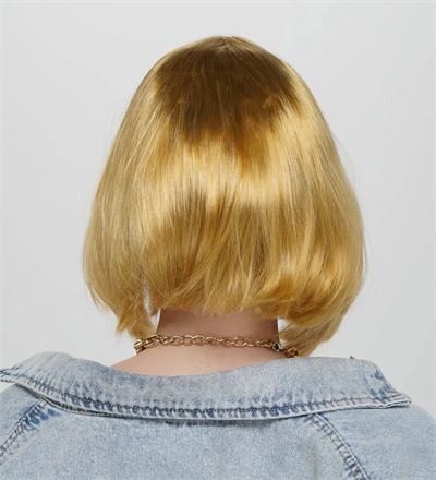 Düz Kesim Küt Parti Peruğu Altın Renk