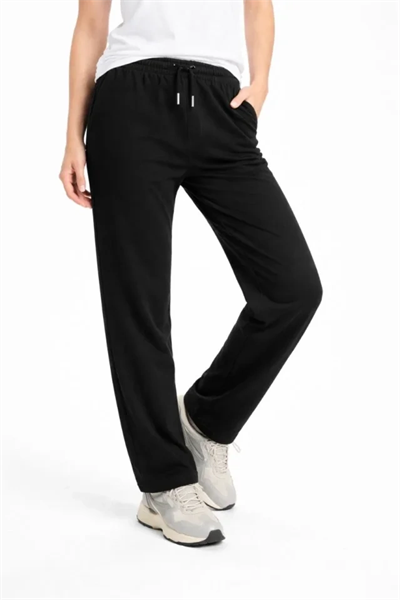 Düz Paça Beli Lastikli İpli Günlük Spor Eşofman Altı Rahat Fit - Siyah