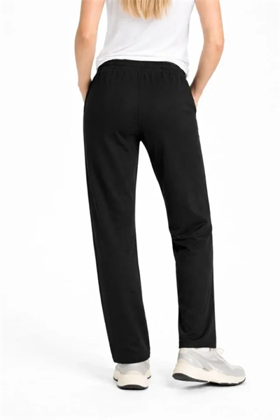 Düz Paça Beli Lastikli İpli Günlük Spor Eşofman Altı Rahat Fit - Siyah