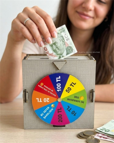 Eğlenceli Şans Çarklı Kumbara Tasarruf Oyunu Para Biriktirme