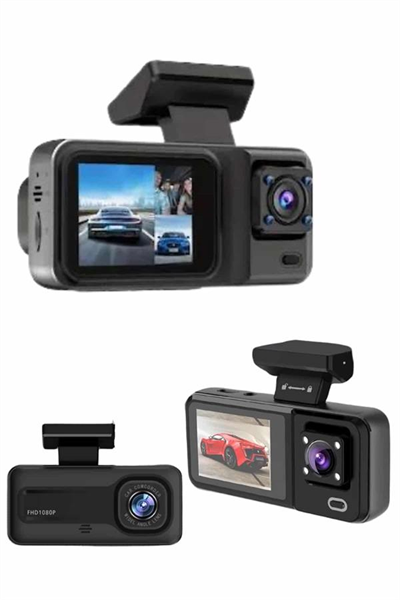 Ekranlı Sürüş Kaydedici DVR Ön ve Arka Kameralı Full HD Çözünürlüklü