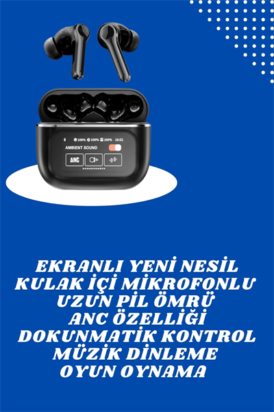 Ekranlı Yeni Nesil Pro Kulaklık ve Akıllı Saat Kampanyası Kulak İçi Mikrofonlu
