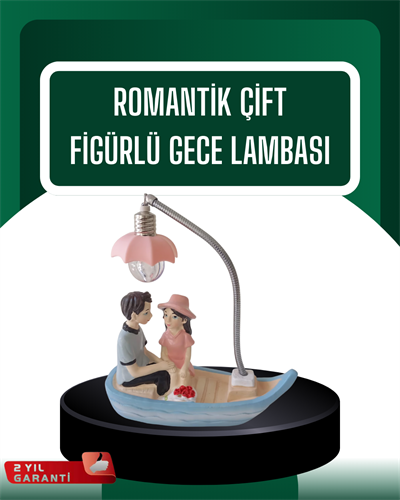 El Ele Tutuşan Çift Figürlü Dekoratif Gece Lambası Romantik Tasarım