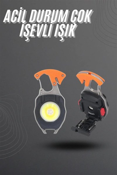 El Feneri LED Anahtarlık Çok Fonksiyonlu Mini Çakmak Özellikli