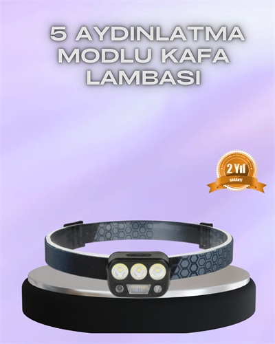 El Hareket Sensörlü LED Kafa Feneri 5 Mod Ayarlanabilir
