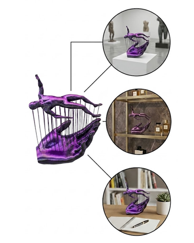 El İnsan Figür 3D Dekoratif Obje Modern Tasarım ve Estetik Görünüm