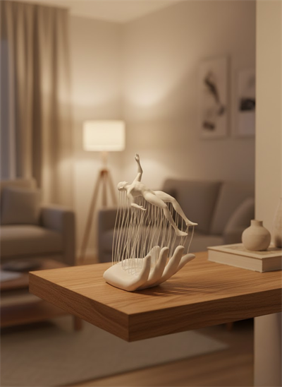 El İnsan Figürü Beyaz Modern Soyut Tasarım Salon ve Ofis Dekorasyonu