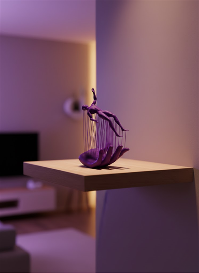 El İnsan Figürü Mor Modern Sanatsal Biblo Soyut Tasarım Salon ve Ofis Dekoru