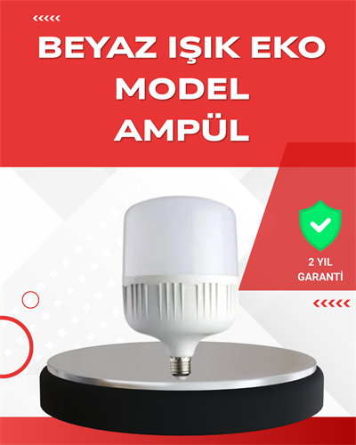 Elektrik Kesintileri İçin Şarjlı LED Ampul 30W E27 Beyaz Işık
