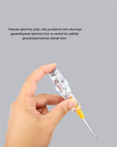 Elektrik Test Kalemi Neon Işıklı Nikel Kaplama 110-220V Dirençli