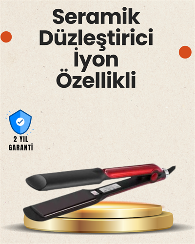 Elektriklenmeyi Azaltan İyonlu Saç Düzleştirici – Titanyum Plaka ve Şık Tasarım