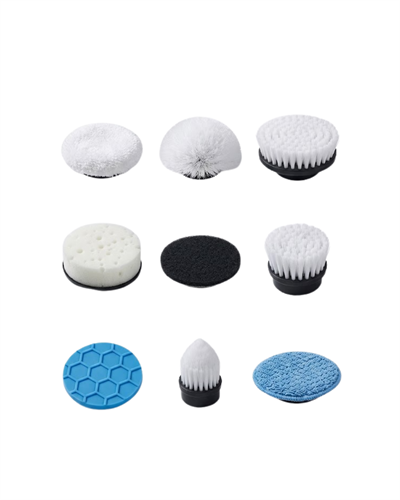 Elektrikli Döner Temizlik Fırçası 9 Başlık ve Uzun Süreli Kullanım