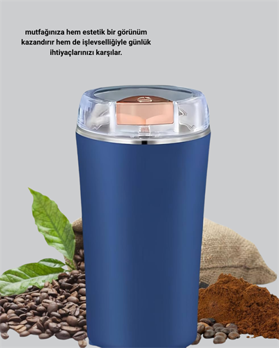 Elektrikli Kahve ve Baharat Öğütücü – Güçlü Motor, Paslanmaz Çelik Gövde, Kolay Temizlik